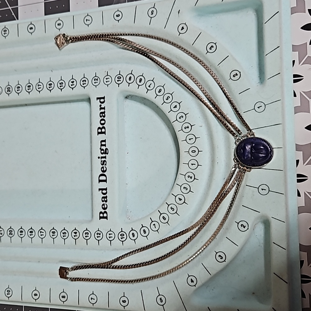 Vintage Art Deco Scarab Necklace - Picture 5 of 7